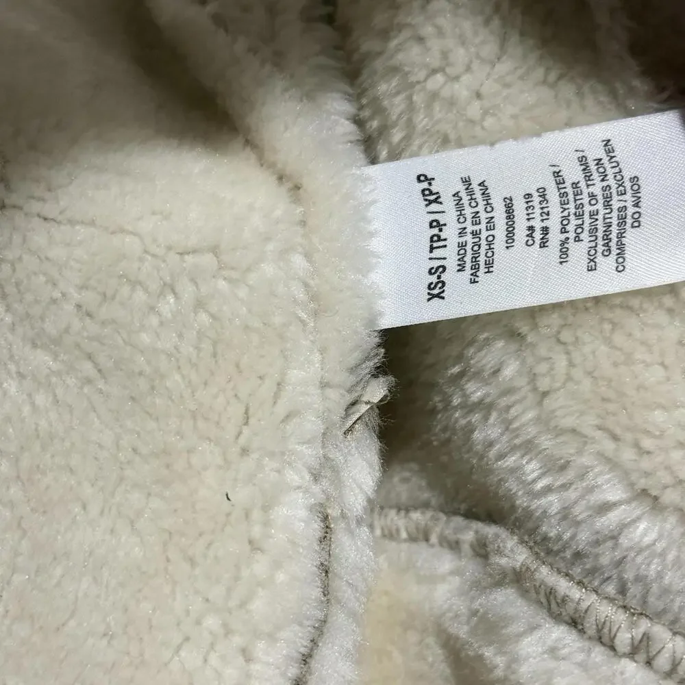 Dynamite Faux Suede Sherpa Vest Beige Waterfall Open Front XS-S Womens - Picture 4 of 9